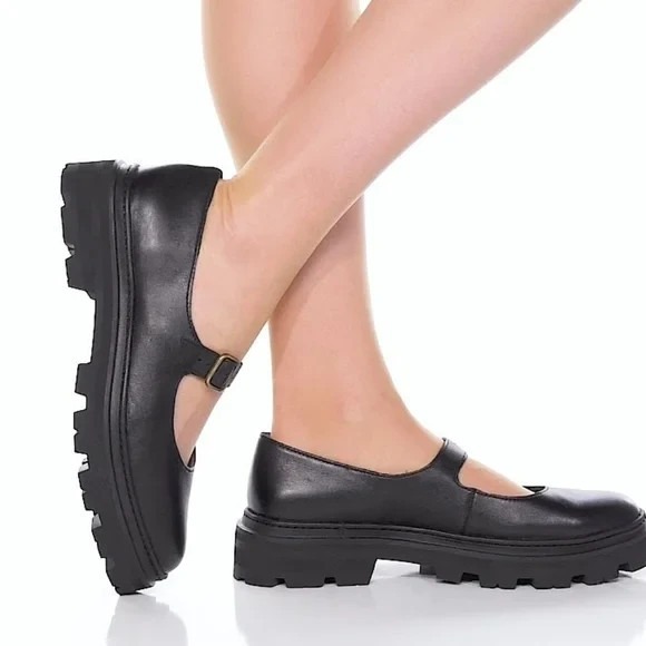 Madewell Black The Freya Platform Lugsole Mary Jane Size 7.5 - Picture 1 of 11